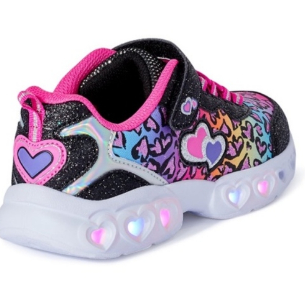 Colorful Heart Sneakers with Light-Up Soles